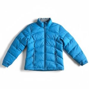 LL Bean Goose Down Puffer Jacket Insulated Warm Winter Coat Outdoor Blue Small